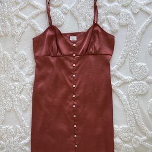 Wilfred Satin Button-Down Dress